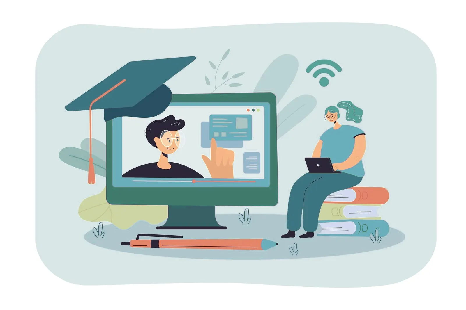 Illustration of online medical education